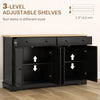 Modern Sideboard, Buffet Cabinet with Storage Drawers, Adjustable Shelves for Living Room, Dining Room, Entryway, Black