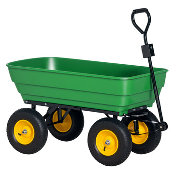 Garden Dump Cart Heavy Duty 440lbs Wagon with Steel Frame and 12