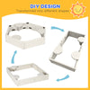 Kids Outdoor Sandbox with Canopy, Bottom Fabric Liner, Cream White