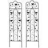 2 Pack Garden Trellis for Climbing Plants, Outdoor Metal Grid Panels with Birds and Leaves, for Roses, Vine Flower, Cucumber, Clematis, 59