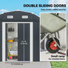 8' x 4' Galvanized Outdoor Storage Shed, Garden Shed with Adjustable Shelves, Double Sliding Doors and Vents