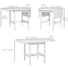 Solid Wood Kitchen Table, Farmhouse Drop Leaf Tables for Small Spaces, Folding Dining Table, for Up to 4 People, White