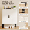 Shoe Cabinet Adjustable Shelves Shoe Storage Cabinet Side Cubbies Tambour Door, White