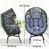 Wicker Egg Chair Outdoor Indoor Rattan Oversized Patio Lounge Chair with 5.5