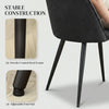 Set of 4 Modern Dining Chairs, Velvet Upholstered Kitchen Chairs with Steel Legs for Living Room, Black