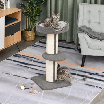 Cat Tree Kitty Tower with Sisal Mat Scratching Post, Cat Bed, Cushion, Perch, 18