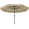 10 ft Patio Umbrella with Push Button Tilt and Crank, Outdoor Market Table Umbrella Parasol, Khaki