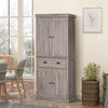 Long Standing Kitchen Cabinet w/ 2 Drawers MDF Board
