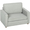 Accent Chair, Velvet-feel Fabric Armchair with Wide Seat, Spring Cushion, Solid Wood legs
