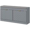 Shoe Storage with Seat, Upholstered Hallway Bench, Shoe Bench with 2 Flip Drawers and 4 Vents for 8 Pairs of Shoes