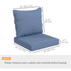 4-Piece Seat Cushion Pillows Replacement, Patio Chair Cushions Set with Back for Indoor Outdoor, Blue