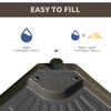 4-Piece Cantilever Offset Patio Umbrella Circular Base Stand w/Carry Handles, Water & Sand Filled