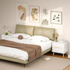 Nightstands Set of 2, Bedside Table with 2 Drawers, Modern Side End Table with Solid  Wood Legs for Bedroom, White