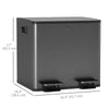 Dual Garbage Bin, Soft-Close Trash Can with Foot Pedal, 2 x 15 Liter Garbage Can with Removable Inner Buckets, Black