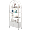 4-Tier Arched Shelving Unit with Cabinet, Bookshelf for Living Room, Office, 31.5