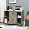 Lateral Filing Cabinet with Wheels and Lockable Drawer, File Cabinet, Mobile Printer Stand with Open Shelves for Letter and A4 Size Documents for Home Office, Grey