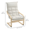 Modern Armchair, Upholstered Accent Chair with Curved Leg and Arm, Leisure Lounge Chair for Living Room, Cream White