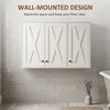 Modern Medicine Cabinet Wall Mounted, Bathroom Wall Cabinet with 3 Doors and Adjustable Shelves, White