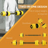 Soozier Dumbbell & Barbell Adjustable Set 66lbs Plate Bar Clamp Rod for Strength Training, Full Body Workout, Muscle Building Home Gym Sports Area Exercise Ergonomic