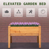 Wooden Raised Garden Plant Stand Outdoor Tall Flower Bed Box with Hooks, 48