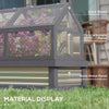 Raised Garden Flower Bed Kit with Greenhouse, Wooden Cold Frame Planter with Open Roofs, 48