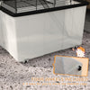 Hamster House Gerbil Habitat for Dwarf Hamster, Syrian Hamster with Wheels, Detachable Bottom - Black