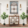 Potted Fake Plants Set of 2, Lifelike Laurel Artificial Trees with 345 PEVA Leaves for Indoor Outdoor Decor, Green