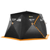 4 Person Insulated Ice Fishing Shelter, Pop-Up Portable Ice Fishing Tent with Carry Bag and Two Doors for -22℉