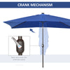 6.5x10ft Patio Umbrella Rectangle Solar Powered Tilt Aluminum Outdoor Market Parasol with LEDs Crank (Dark Blue)