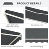 13' x 10' Electric Awning, Retractable Awning Sun Shade Shelter with Remote Controller, Manual Crank Handle and Aluminum Frame, for Deck, Balcony, Yard, Grey