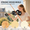 4/4 Full Size Violin, Wood Acoustic Violin Set for Beginners, Adults, with Case, Rosin, Shoulder Rest, Black