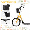Kick Scooter with Adjustable Handlebar, Kids Scooter with 2 Brakes Basket Cupholder 16