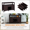 Modern Kitchen Buffet Bar Cabinet Storage Sideboard Dining Server with Drawer & 12-Bottle Wine Rack for Living Room, Espresso