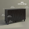 Kitchen Sideboard Cabinet with 4 Barn Doors and 2 Adjustable Shelves, Buffet Table for Living Room, Hallway