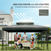 13' x 10' Gazebo Replacement Canopy 2 Tier Top UV Cover Pavilion Garden Patio Outdoor, Deep Grey (TOP ONLY)