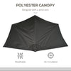 9.8ft Half Umbrella Semi Round Patio Parasol with Crank Handle, Top Vent for Garden, Balcony- NO BASE INCLUDED, Black