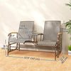 Outdoor 2-Person Glider Bench, Outside Swing Glider Chair Loveseat with Breathable Mesh, Table, Steel Frame
