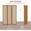 3 Panel Room Divider, 5.6ft Tall Wood Folding Privacy Screens, Freestanding Partition Wall Dividers, Light Brown