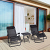 Zero Gravity Chair Set of 2 Patio Chair with Side Table Cupholders and Pillows for Pool, Backyard, Lawn, Black