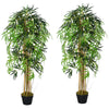 Set of 2 5FT Artificial Tree Bamboo Tree Fake Plants in Pot for Home Office Living Room Decor, Green