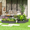 6' x 3' x 1' Large Outdoor Planter Box, Galvanized Raised Garden Bed with Metal Plant Stake, Silver, Dark Grey