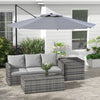 10 FT Cantilever Umbrella, Aluminum Hanging Offset Umbrella with 360°Rotation, Crank, Tilt, Cross Base, Grey