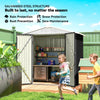 6.5' x 4' Outdoor Storage Shed, Metal Garden Shed with Lockable Double Doors, 4 Vents