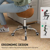 Cosmetic Stool 360° Rotate Height Adjustable Salon Massage Spa Chair Hydraulic Rolling Faux Leather Saddle Stool, Brown