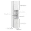 Tall Bathroom Cabinet, High Gloss Storage Cabinet with Doors and Adjustable Shelves, 11.8