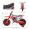 Kids Dirt Bike Battery-Powered Ride-On Electric Motorcycle with Charging 12V Battery, Training Wheels Red