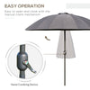 8ft Shanghai Garden Parasol Umbrella with Crank & Tilt, Adjustable Outdoor Sun Shade, Dark Grey