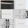 Modern Sideboard Cabinet, Freestanding Sideboards and Buffets with Glass Doors, 4-tier Shelving and Adjustable Shelves