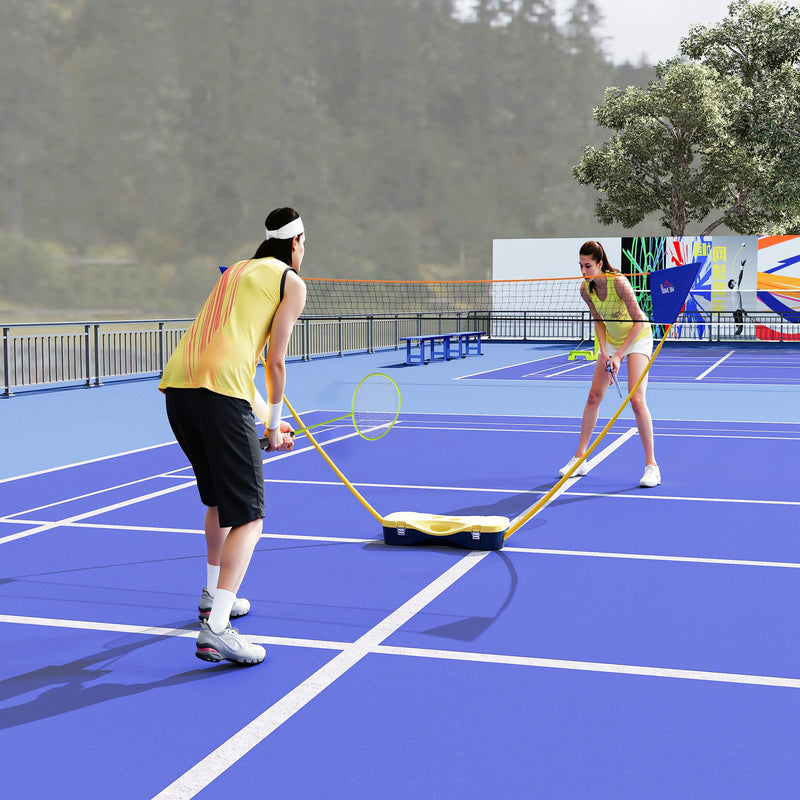 Portable Badminton Net Set with 9.5x5 ft Net, Foldable Badminton Net with 2 Shuttlecocks, 2 Badminton Rackets and 1 Suitcase, for Indoor Outdoor, Beach, Backyard