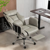 Reclining Office Chair, Overstuffed Executive Desk Chair with High Back, PU Leather, Footrest, Swivel Wheels